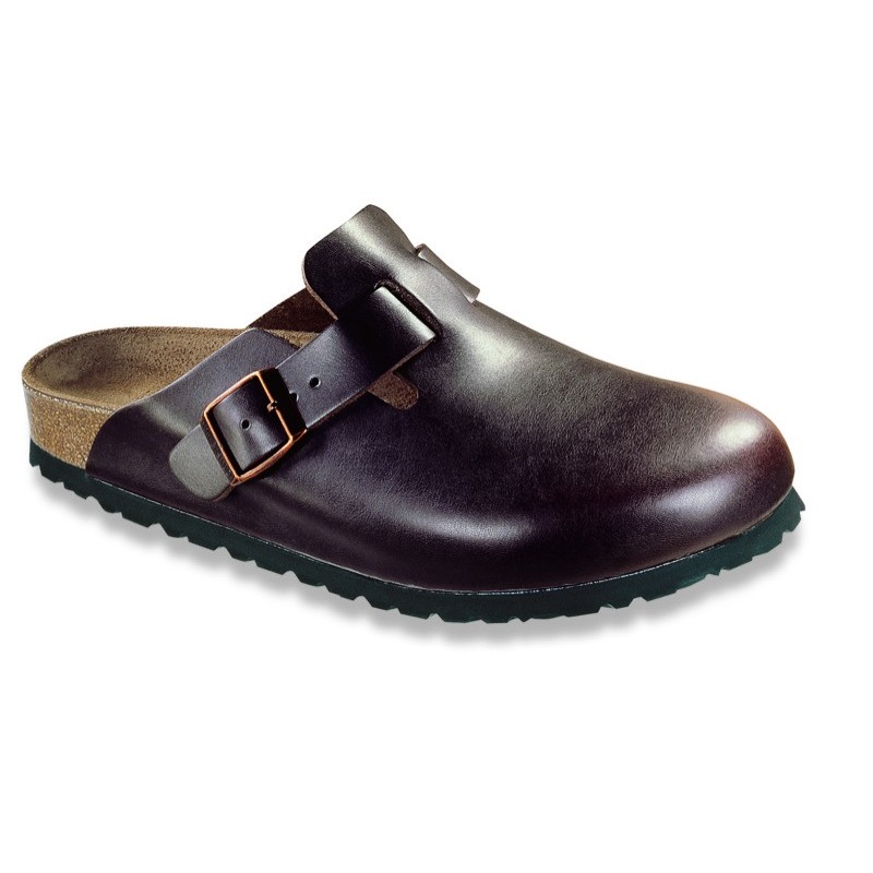 Birkenstock Boston Leather Clogs - Soft Footbed - black white brown blue | eBay