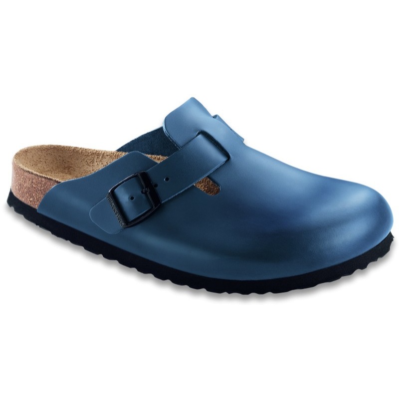 Birkenstock Boston Leather Clogs - Soft Footbed - black white brown blue | eBay