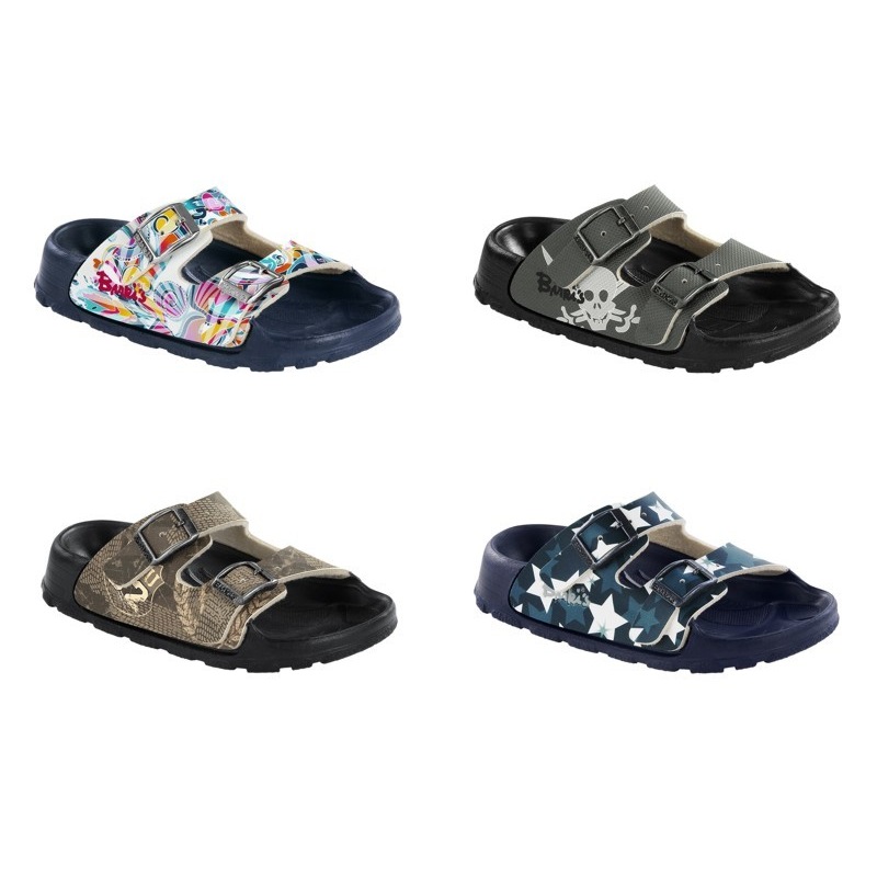 Birki by Birkenstock Haiti Kids Sandals Narrow Brown Blue Grey Pink ...