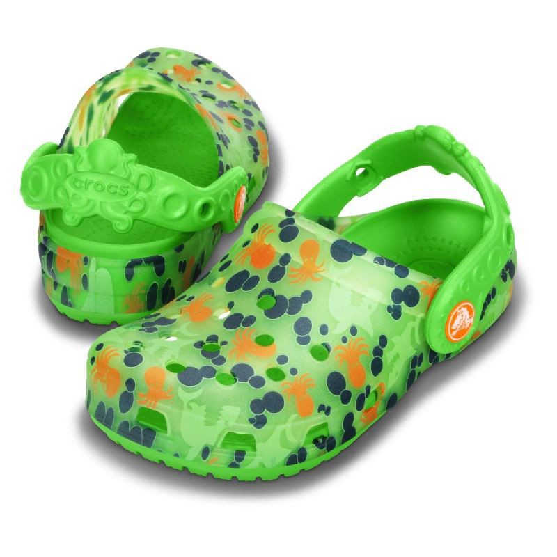 blue and purple crocs