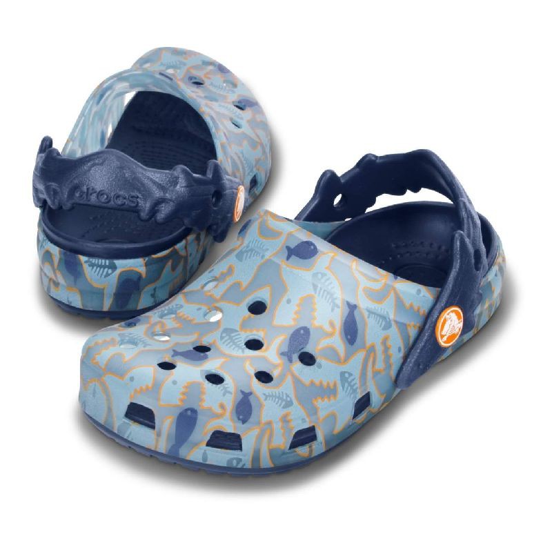 blue and purple crocs