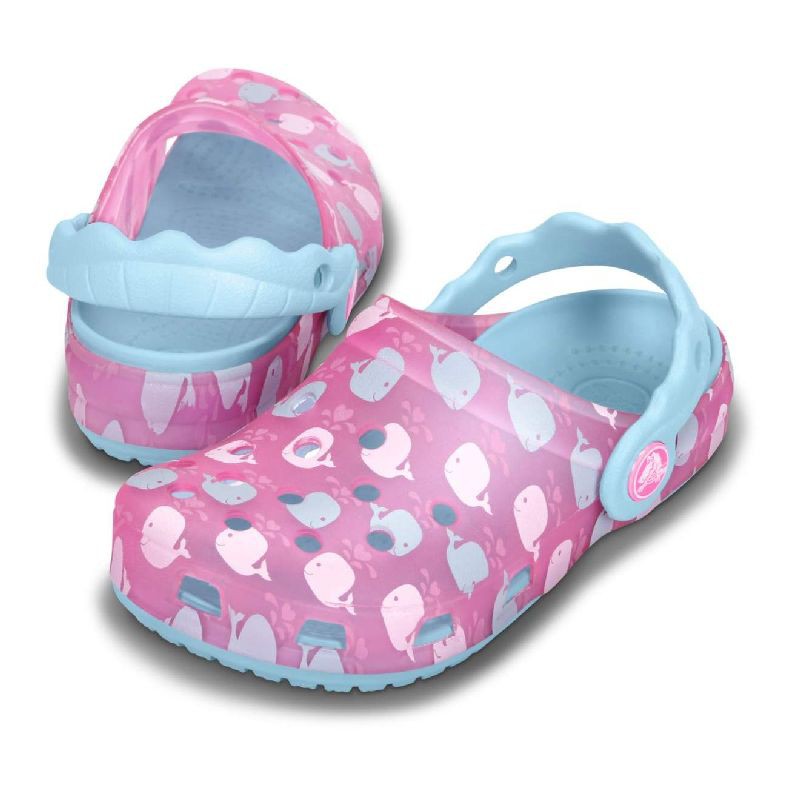 blue and purple crocs
