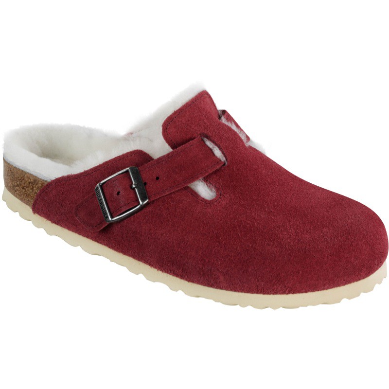 birkenstock boston fur clogs
