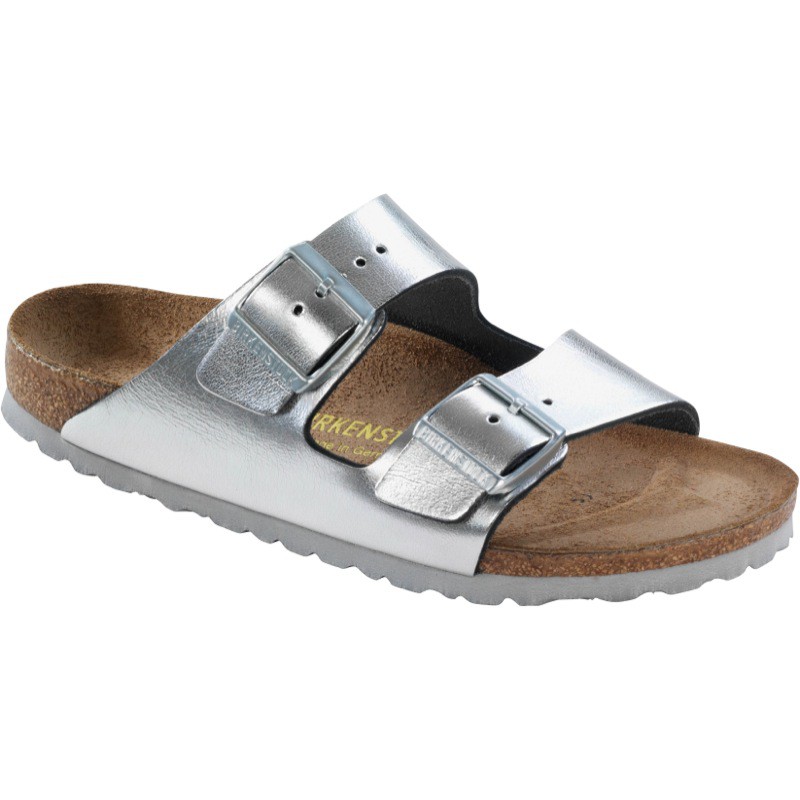 silver birkenstocks sale